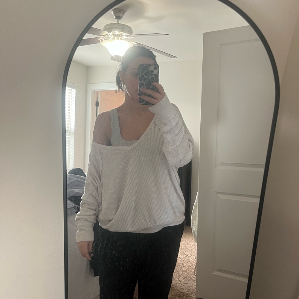 Women's Off-Shoulder White Sweater Free Peoplee
